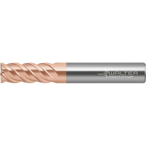Walter-Prototyp - 8mm, 19mm LOC, 8mm Shank Diam, 63mm OAL, 4 Flute, Solid Carbide Square End Mill - TiAlSiN Finish, Spiral Flute, 50° Helix, Right Hand Cut, Right Hand Flute, Series MC388 - Exact Tool & Supply