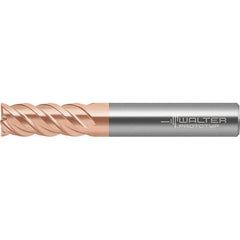 Walter-Prototyp - 8mm, 19mm LOC, 8mm Shank Diam, 63mm OAL, 4 Flute, Solid Carbide Square End Mill - TiAlSiN Finish, Spiral Flute, 50° Helix, Right Hand Cut, Right Hand Flute, Series MC388 - Exact Tool & Supply