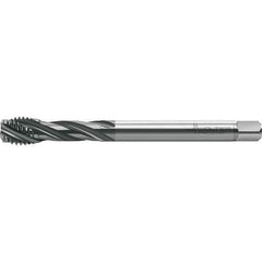 Walter-Prototyp - M12x1.75 Metric 4 Flute 6HX Semi-Bottoming Spiral Flute Tap - High Speed Steel, TiCN Finish, 110mm OAL, Right Hand Flute, Right Hand Thread, Series TC121 - Exact Tool & Supply