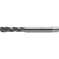 Walter-Prototyp - M3x0.50 Metric 3 Flute 6HX Semi-Bottoming Spiral Flute Tap - High Speed Steel, TiCN Finish, 57.25mm OAL, Right Hand Flute, Right Hand Thread, Series TC121 - Exact Tool & Supply