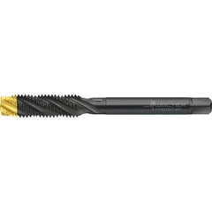 Walter-Prototyp - M12x1.75 Metric 4 Flute 6HX Semi-Bottoming Spiral Flute Tap - High Speed Steel, TiN Finish, 110mm OAL, Right Hand Flute, Right Hand Thread, Series TC120 - Exact Tool & Supply