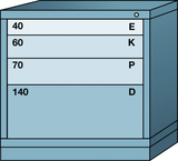 Table-Standard Cabinet - 4 Drawers - 30 x 28-1/4 x 30-1/8" - Multiple Drawer Access - Exact Tool & Supply