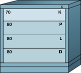 Table-Standard Cabinet - 4 Drawers - 30 x 28-1/4 x 30-1/8" - Multiple Drawer Access - Exact Tool & Supply