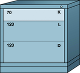 Table-Standard Cabinet - 3 Drawers - 30 x 28-1/4 x 30-1/8" - Multiple Drawer Access - Exact Tool & Supply