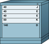 Table-Standard Cabinet - 5 Drawers - 30 x 28-1/4 x 30-1/8" - Multiple Drawer Access - Exact Tool & Supply