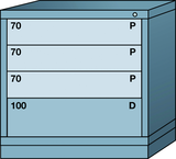 Table-Standard Cabinet - 4 Drawers - 30 x 28-1/4 x 30-1/8" - Multiple Drawer Access - Exact Tool & Supply