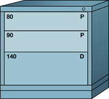 Table-Standard Cabinet - 3 Drawers - 30 x 28-1/4 x 30-1/8" - Multiple Drawer Access - Exact Tool & Supply