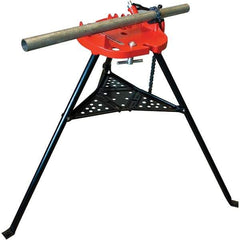 Rothenberger - 1/8" to 6" Pipe Capacity, Portable Tristand Chain Vise with Stationary Head - 16" High, 48 Lb Capacity - Exact Tool & Supply