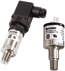 Barksdale - 100 to 1,000 psi Adjustable Range, 6,000 Max psi, Compact Pressure Switch - 1/8 NPT Male, .250 x .032 Male Spade Quick Disconnect, SPST/ NO Contact, SS Wetted Parts, 8% Repeatability - Exact Tool & Supply