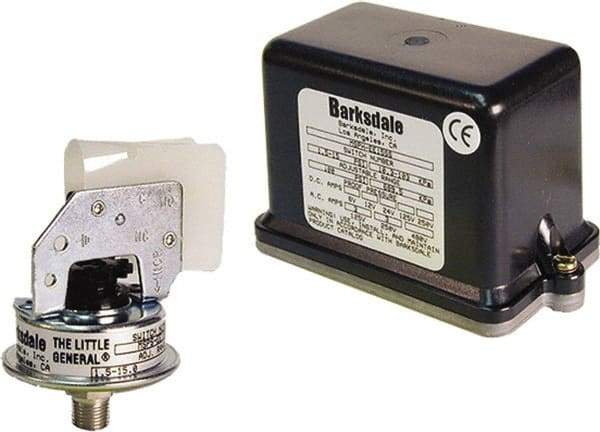 Barksdale - 1.5 to 15 psi Adjustable Range, 100 Max psi, Low Pressure Vacuum Switches - 1/8 NPT Male, Terminals, SPDT Contact, 304SS Wetted Parts, 2% Repeatability - Exact Tool & Supply