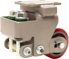 Hamilton - 4" Diam x 2" Wide, Polyurethane Mold on to Cast Iron Center Rigid Caster - 900 Lb Capacity, Top Plate Mount, 4" x 4-1/2" Plate, Sealed Precision Ball Bearing Bearing - Exact Tool & Supply