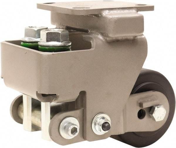 Hamilton - 4" Diam x 2" Wide, Impact-Resistant Cast Nylon Rigid Caster - 1,600 Lb Capacity, Top Plate Mount, 4" x 4-1/2" Plate, Sealed Precision Ball Bearing Bearing - Exact Tool & Supply