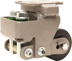 Hamilton - 4" Diam x 2" Wide, Impact-Resistant Cast Nylon Rigid Caster - 1,600 Lb Capacity, Top Plate Mount, 4" x 4-1/2" Plate, Sealed Precision Ball Bearing Bearing - Exact Tool & Supply