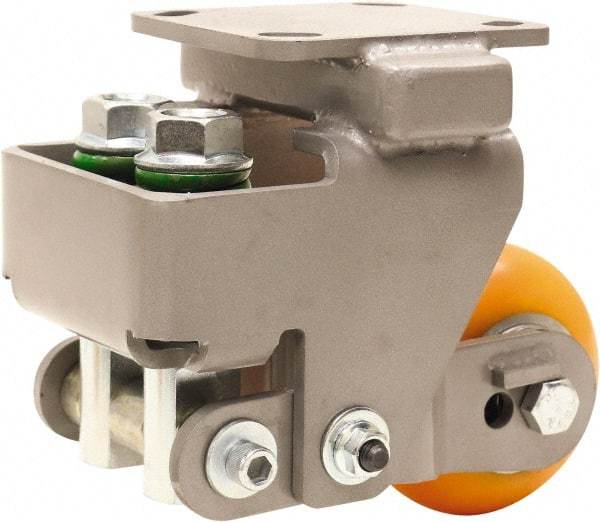 Hamilton - 4" Diam x 2" Wide, Cast Iron Rigid Caster - 1,000 Lb Capacity, Top Plate Mount, 4" x 4-1/2" Plate, Sealed Precision Ball Bearing Bearing - Exact Tool & Supply