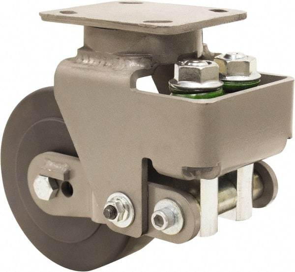 Hamilton - 6" Diam x 2" Wide, Impact-Resistant Cast Nylon Swivel Caster - 1,645 Lb Capacity, Top Plate Mount, 4" x 5" Plate, Sealed Precision Ball Bearing Bearing - Exact Tool & Supply