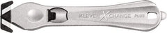 Klever Innovations - Recessed/Hook Blade Safety Cutter - 1-3/8" Carbon Steel Blade, Silver Magnesium Handle, 1 Blade Included - Exact Tool & Supply