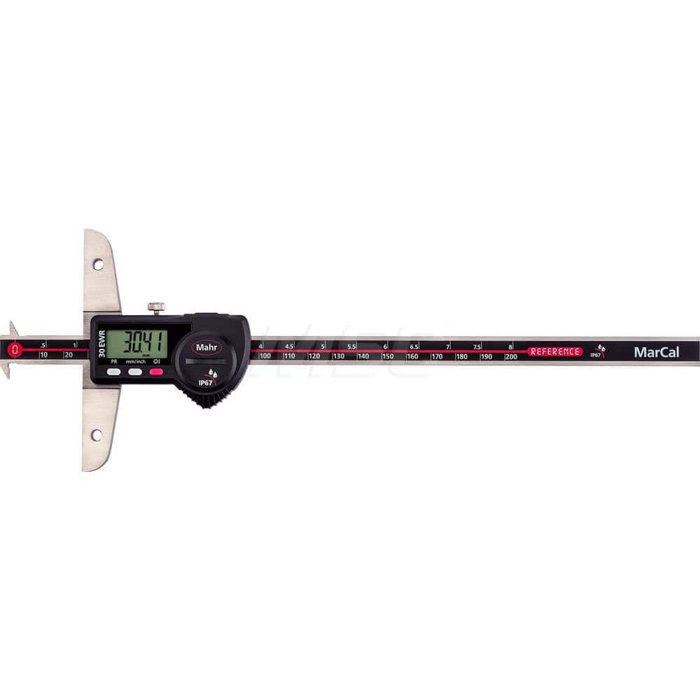 Mahr - Electronic Depth Gages; Minimum Measurement (mm): 0 ; Minimum Measurement (Decimal Inch): 0 ; Maximum Measurement (Decimal Inch): 12 ; Maximum Measurement (mm): 300 ; Resolution (mm): 0.01 ; Resolution (Decimal Inch): 0.0005 - Exact Tool & Supply