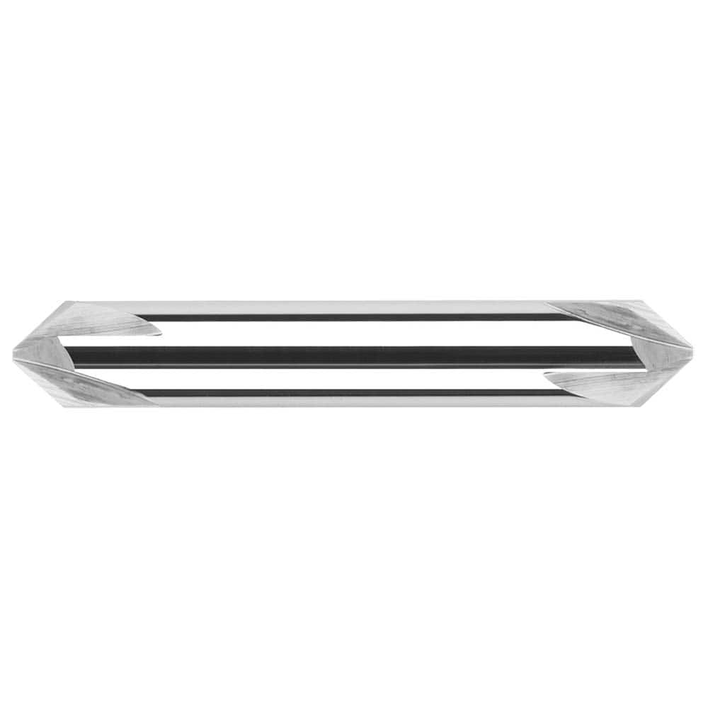 Harvey Tool - 1/4" Diam 100°/80° 3-Flute Double End Solid Carbide Chamfer Mill - Exact Tool & Supply
