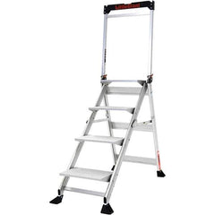 Little Giant Ladder - 4 Steps, 4' High, Type IAA Rating, Aluminum Step Stand - 375 Lb Capacity, 21-1/2" Base Width - Exact Tool & Supply