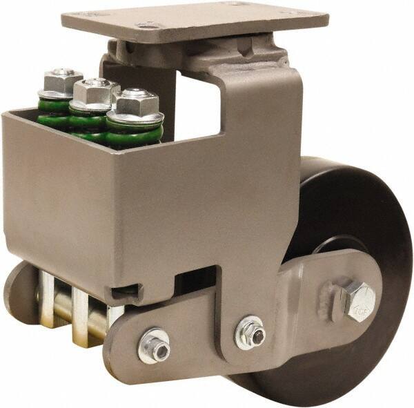 Hamilton - 8" Diam x 3" Wide, Phenolic Swivel Caster - 3,000 Lb Capacity, Top Plate Mount, 4-1/2" x 6-1/2" Plate, Roller Bearing Bearing - Exact Tool & Supply