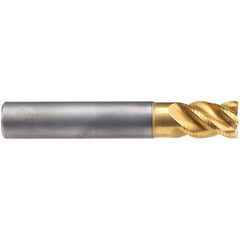Emuge - 20mm Diam, 26mm LOC, 4 Flute Solid Carbide Roughing & Finishing End Mill - TiN/TiAlN Finish, 92mm OAL, 20mm Shank Diam, Cylindrical Shank, 45° Helix, Stub Length - Exact Tool & Supply