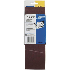 Norton - 3" Wide x 21" OAL, 80 Grit, Aluminum Oxide Abrasive Belt - Exact Tool & Supply