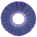 4" - Diameter Narrow Face Nylox Wheel; .035/180SC Crimped Fill; 1/2" -3/8" Arbor Hole - Exact Tool & Supply