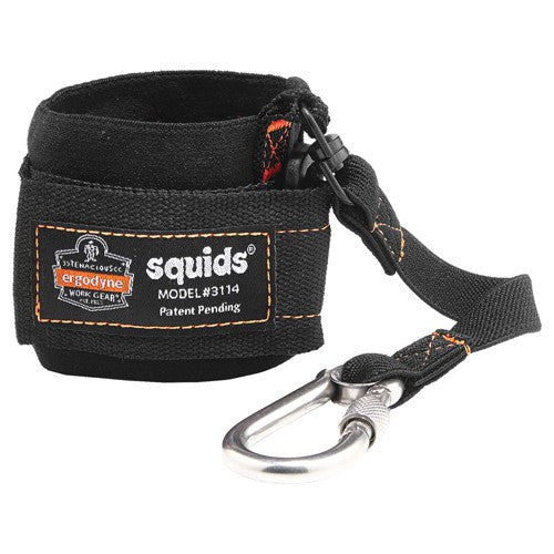 3114 Black Pull-On Wrist Lanyard With Carabiner-3Lbs - Exact Tool & Supply