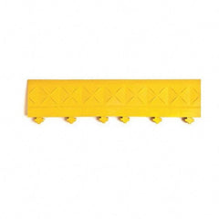 Ergo Advantage - 18" Long x 4" Wide x 1" Thick, Anti-Fatigue Modular Matting Anti-Fatigue Flooring - Male, 1 Interlocking Side, Yellow, For Dry Areas - Exact Tool & Supply