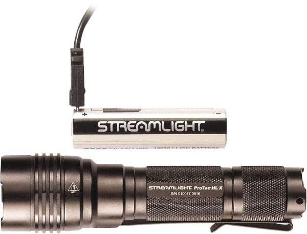 Streamlight - White LED Bulb, 1,000 Lumens, Industrial/Tactical Flashlight - Black Aluminum Body, 1 18650 Lithium-Ion Battery Included - Exact Tool & Supply