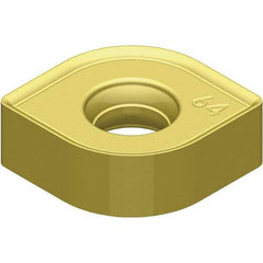 Kennametal - SNHJ441 Grade KCSM40 Carbide Milling Insert - TiN Finish, 4.52mm Thick, 1/2" Inscribed Circle, 1/4" Corner Radius - Exact Tool & Supply