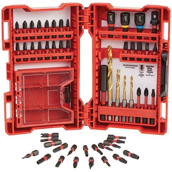 Milwaukee Tool - Power & Impact Screwdriver Bit Sets Point Type: Assorted Bit Type: Driver - Exact Tool & Supply