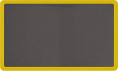 Smart Step - 5' Long x 3' Wide, Dry Environment, Anti-Fatigue Matting - Gray with Yellow Borders, Urethane with Urethane Sponge Base, Beveled on All 4 Sides - Exact Tool & Supply