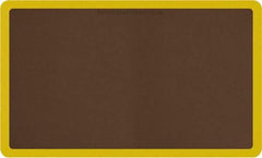 Smart Step - 5' Long x 3' Wide, Dry Environment, Anti-Fatigue Matting - Brown with Yellow Borders, Urethane with Urethane Sponge Base, Beveled on All 4 Sides - Exact Tool & Supply