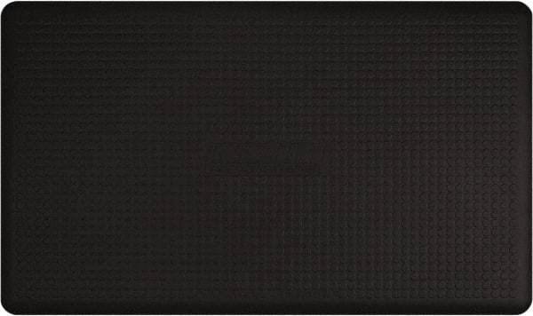 Smart Step - 5' Long x 3' Wide, Dry Environment, Anti-Fatigue Matting - Black, Urethane with Urethane Sponge Base, Beveled on 3 Sides - Exact Tool & Supply