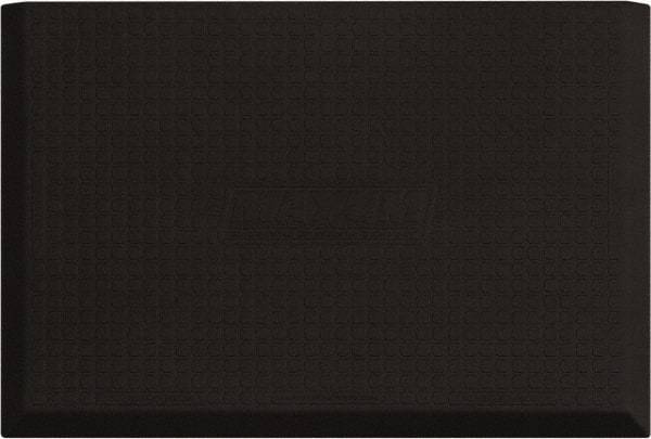 Smart Step - 3' Long x 2' Wide, Dry Environment, Anti-Fatigue Matting - Black, Urethane with Urethane Sponge Base, Beveled on 3 Sides - Exact Tool & Supply