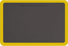 Smart Step - 3' Long x 2' Wide, Dry Environment, Anti-Fatigue Matting - Gray with Yellow Borders, Urethane with Urethane Sponge Base, Beveled on All 4 Sides - Exact Tool & Supply