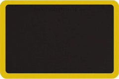 Smart Step - 3' Long x 2' Wide, Dry Environment, Anti-Fatigue Matting - Black with Yellow Borders, Urethane with Urethane Sponge Base, Beveled on All 4 Sides - Exact Tool & Supply