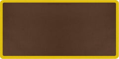 Smart Step - 6' Long x 3' Wide, Dry Environment, Anti-Fatigue Matting - Brown with Yellow Borders, Urethane with Urethane Sponge Base, Beveled on All 4 Sides - Exact Tool & Supply