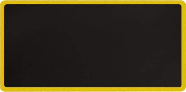 Smart Step - 6' Long x 3' Wide, Dry Environment, Anti-Fatigue Matting - Black with Yellow Borders, Urethane with Urethane Sponge Base, Beveled on All 4 Sides - Exact Tool & Supply