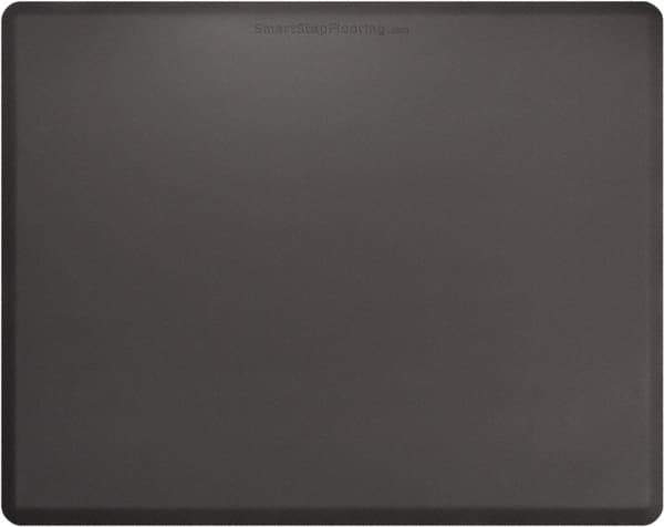 Smart Step - 5' Long x 4' Wide, Dry Environment, Anti-Fatigue Matting - Gray with Yellow Borders, Urethane with Urethane Sponge Base, Beveled on All 4 Sides - Exact Tool & Supply