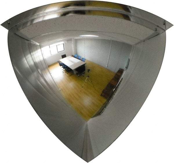 PRO-SAFE - Indoor/Outdoor Quarter Dome Dome Safety, Traffic & Inspection Mirrors - Polycarbonate Lens, 18" Diam x 15" High - Exact Tool & Supply