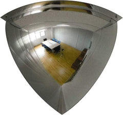 PRO-SAFE - Indoor/Outdoor Quarter Dome Dome Safety, Traffic & Inspection Mirrors - Polycarbonate Lens, 26" Diam x 19" High - Exact Tool & Supply