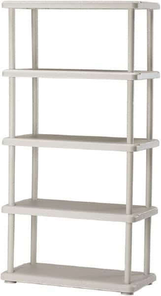 Ability One - Plastic Shelving; Type: Structural Plastic Open Shelving ; Shelf Capacity (Lb.): 180 ; Width (Inch): 36 ; Height (Inch): 74 ; Depth: 18 ; Number of Shelves: 5 - Exact Tool & Supply