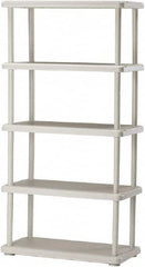 Ability One - Plastic Shelving; Type: Structural Plastic Open Shelving ; Shelf Capacity (Lb.): 180 ; Width (Inch): 36 ; Height (Inch): 74 ; Depth: 18 ; Number of Shelves: 5 - Exact Tool & Supply