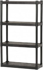 Ability One - Plastic Shelving; Type: Structural Plastic Open Shelving ; Shelf Capacity (Lb.): 75 ; Width (Inch): 32 ; Height (Inch): 54 ; Depth: 13 ; Number of Shelves: 4 - Exact Tool & Supply