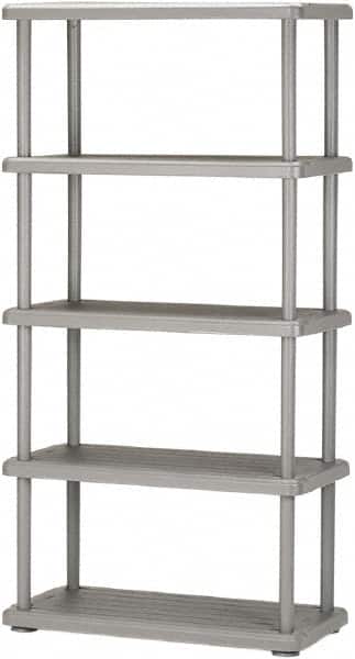 Ability One - Plastic Shelving; Type: Structural Plastic Open Shelving ; Shelf Capacity (Lb.): 180 ; Width (Inch): 36 ; Height (Inch): 74 ; Depth: 18 ; Number of Shelves: 5 - Exact Tool & Supply