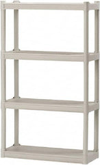 Ability One - Plastic Shelving; Type: Structural Plastic Open Shelving ; Shelf Capacity (Lb.): 75 ; Width (Inch): 32 ; Height (Inch): 54 ; Depth: 13 ; Number of Shelves: 4 - Exact Tool & Supply