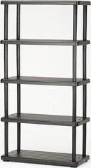 Ability One - Plastic Shelving; Type: Structural Plastic Open Shelving ; Shelf Capacity (Lb.): 180 ; Width (Inch): 36 ; Height (Inch): 74 ; Depth: 18 ; Number of Shelves: 5 - Exact Tool & Supply