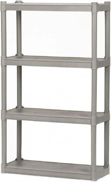 Ability One - Plastic Shelving; Type: Structural Plastic Open Shelving ; Shelf Capacity (Lb.): 75 ; Width (Inch): 32 ; Height (Inch): 54 ; Depth: 13 ; Number of Shelves: 4 - Exact Tool & Supply